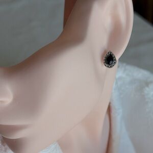 Black and Silver Stud Earrings